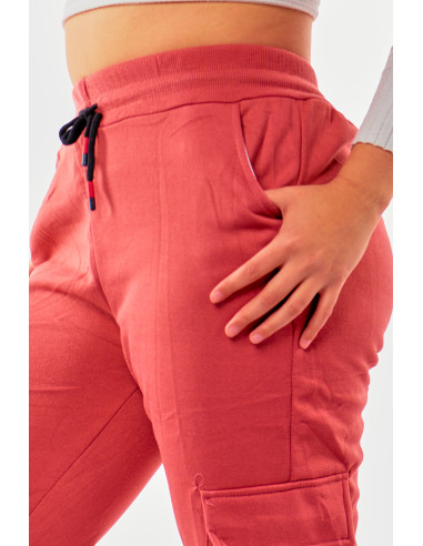 Jogger polar rosado pastel de mujer 5