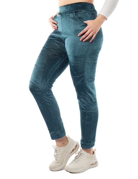 Calza chiporro verde azulado de mujer marca Kalypzo 2 Calza chiporro verde azulado de mujer marca Kalypzo 2