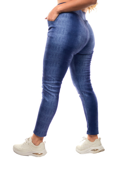 Calza Plush Blue Jeans Mancha Vertical