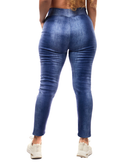 Calza Plush Blue Jeans Mancha Vertical